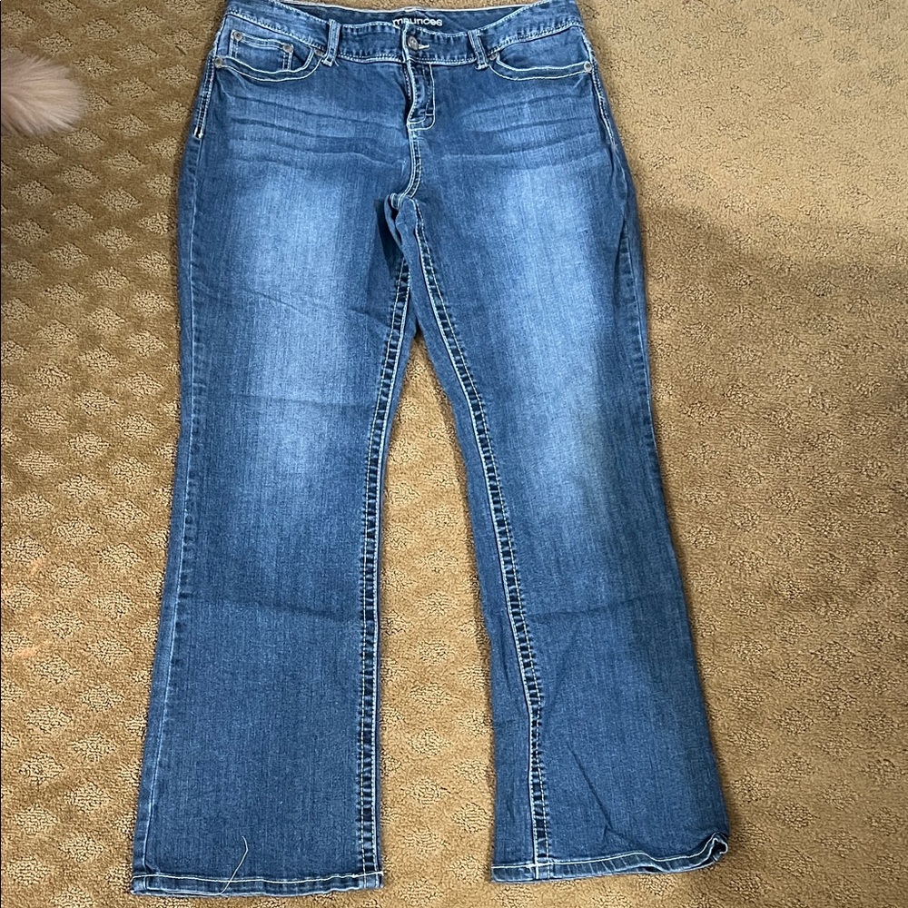 Maurices Flare & Wide Leg Blue Jeans